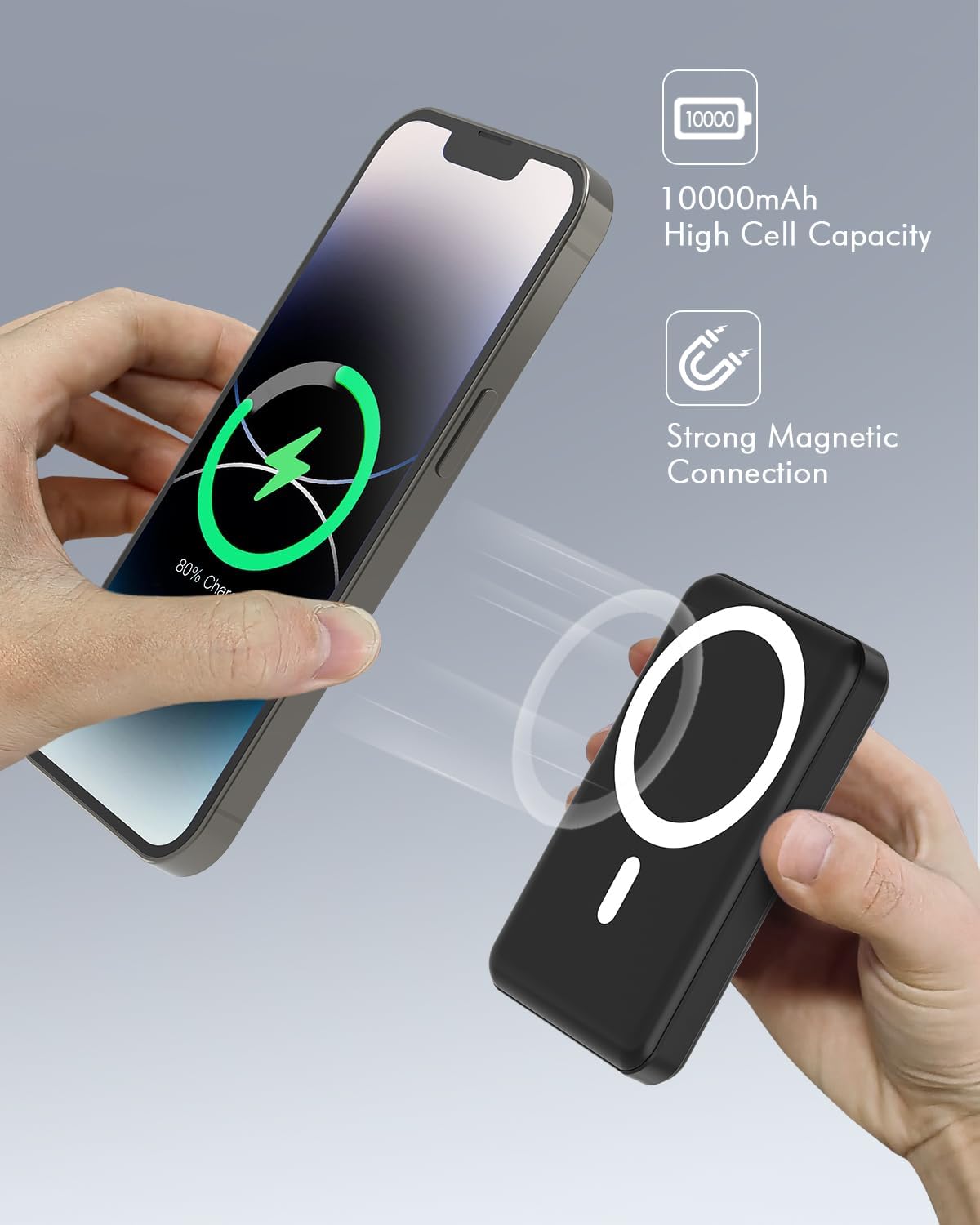 XUNDD 5000mAh Magnetic Wireless Charging Power Bank with 20W Fast Charging-6 Months Warranty