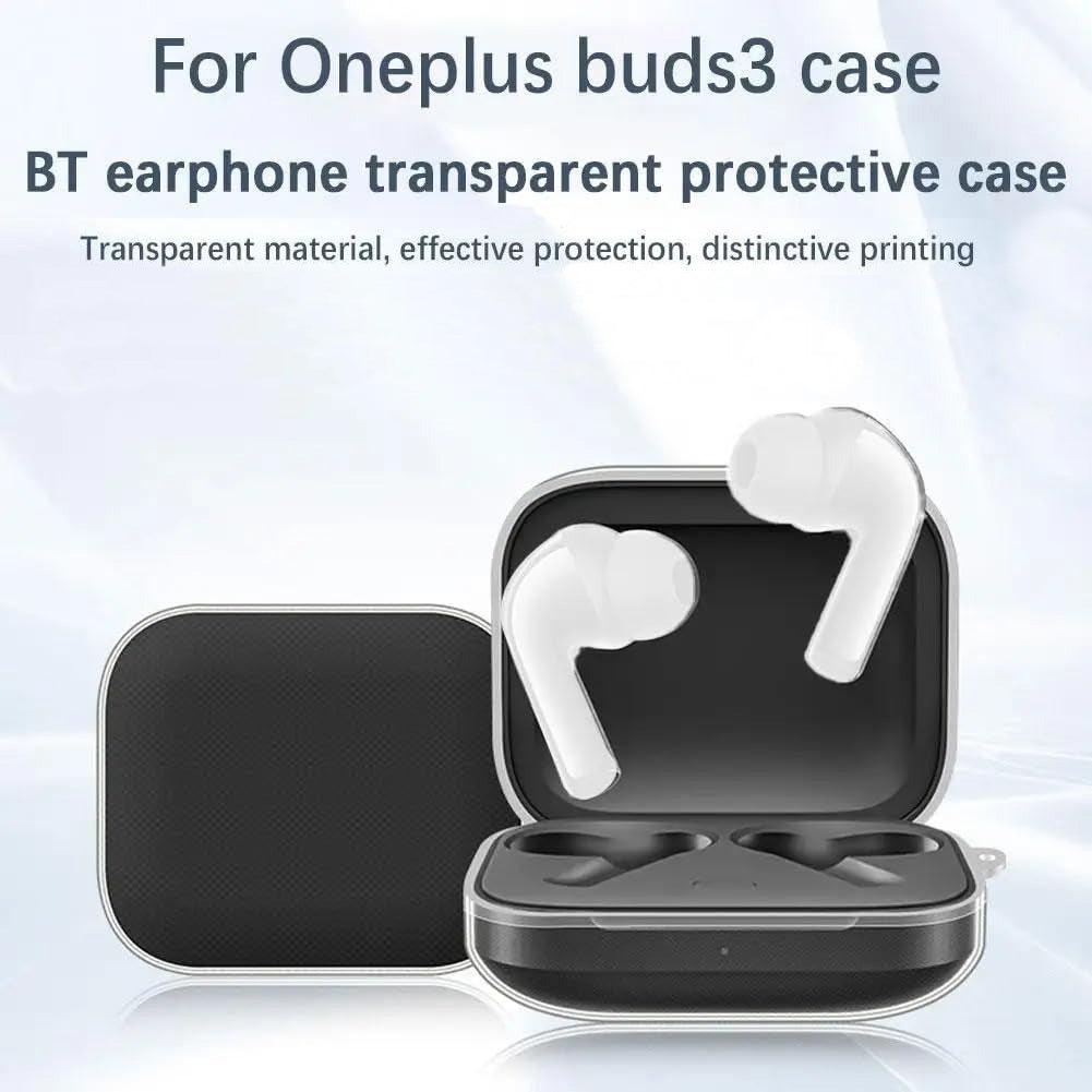 AJM 360 Protection Shockproof Design Transparent Case with Keychain - Oneplus Buds 3