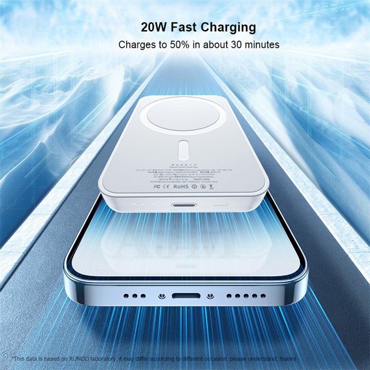 XUNDD 5000mAh Magnetic Wireless Charging Power Bank with 20W Fast Charging-6 Months Warranty