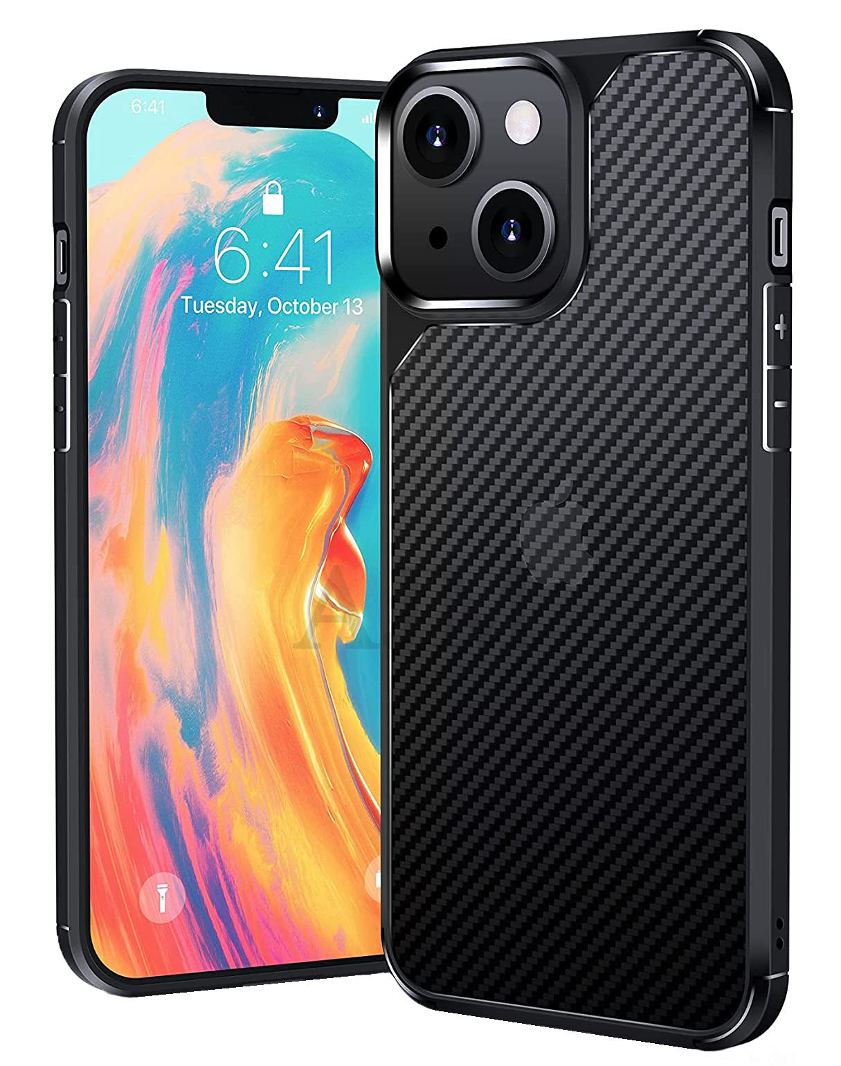 AJM Rugged Defender 2 in 1 Hybrid Armor Shockproof TPU Pc Matte Carbon Fiber Phone Case for Apple iPhone 11