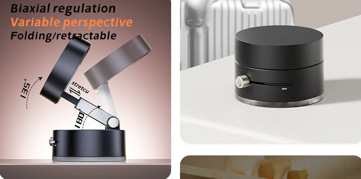 AJM Double Sided Extendable Vacuum Magnetic Suction Phone Holder for Shower|Car|Mirror Strong Vacuum Magnetic Phone Mount for All Phones