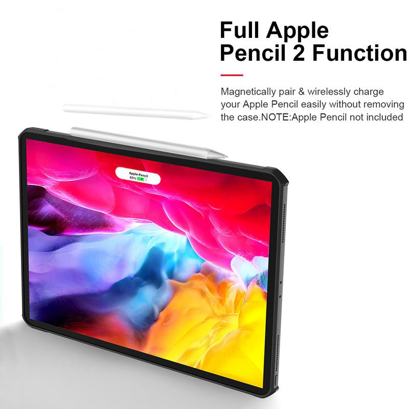 Acrylic Airbags Hinge Shockproof Transparent Case with Black Side Border - Apple iPad Pro