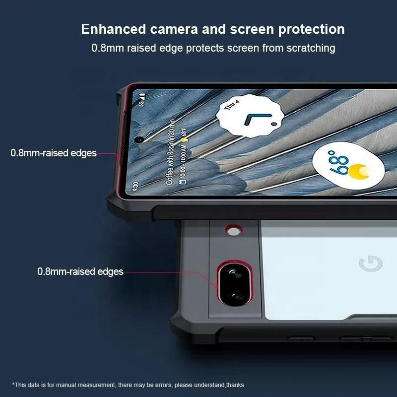 Acrylic Airbags Hinge Shockproof Transparent Case with Black Side Border - Pixel