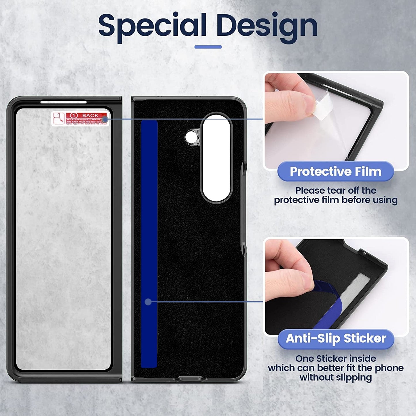 Luxury Business Leather Plating Cover with Screen Protector - Samsung