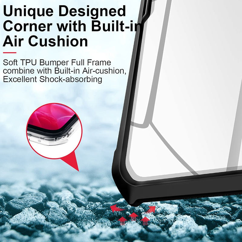 Acrylic Airbags Hinge Shockproof Transparent Case with Black Side Border - Apple iPad Pro
