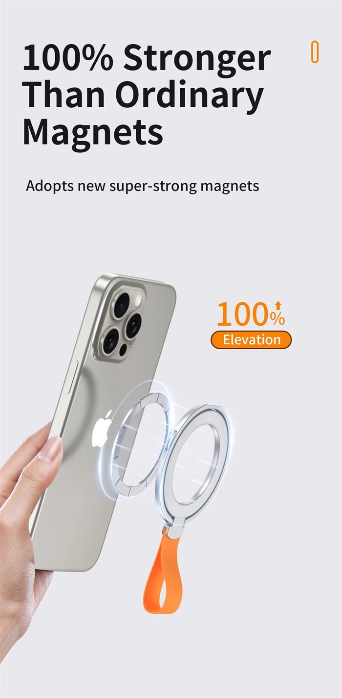 Magnetic Phone Holder Ultra-Thin Folding Rotating Silicone Hanging Strap Finger Ring Buckle Holder - iPhone