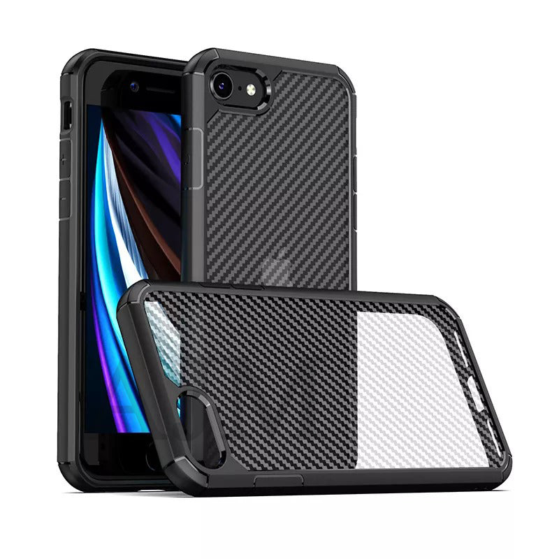 AJM Rugged Defender 2 in 1 Hybrid Armor Shockproof TPU Pc Matte Carbon Fiber Phone Case for Apple iPhone 11