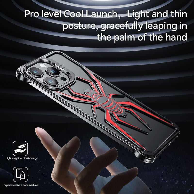 Spiderman Metal Machinery Ultra-thin Assemble Alloy Magnetic Aluminium Bare Metal Frame Holder - iPhone