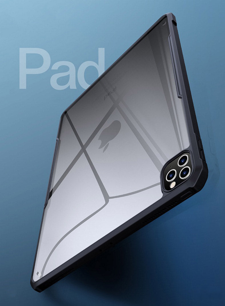 Acrylic Airbags Hinge Shockproof Transparent Case with Black Side Border - Apple iPad Pro