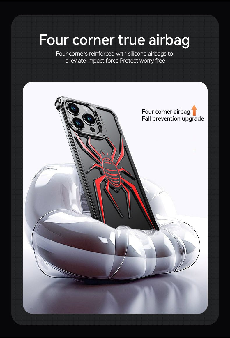 Spiderman Metal Machinery Ultra-thin Assemble Alloy Magnetic Aluminium Bare Metal Frame Holder - iPhone