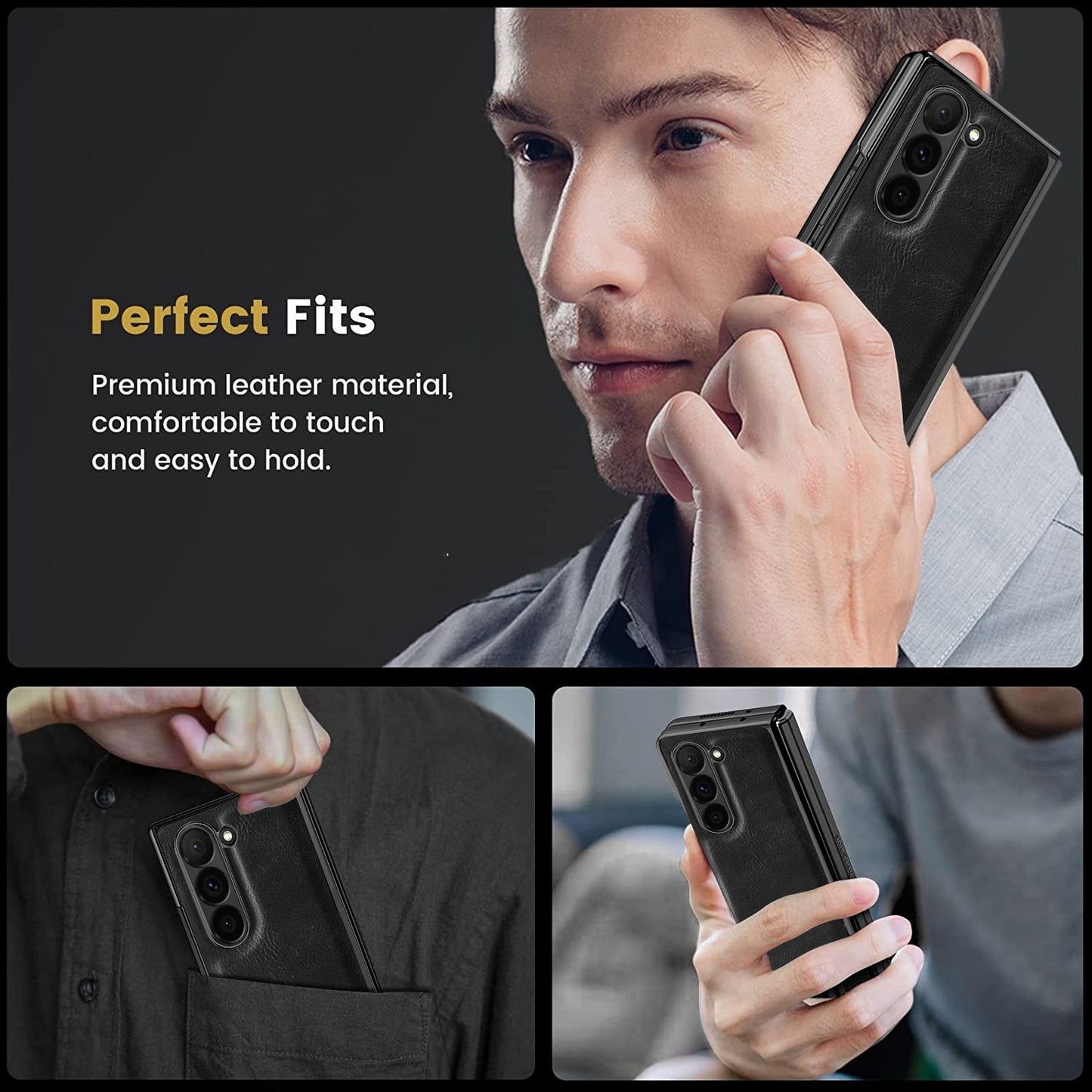 Luxury Business Leather Plating Cover with Screen Protector - Samsung