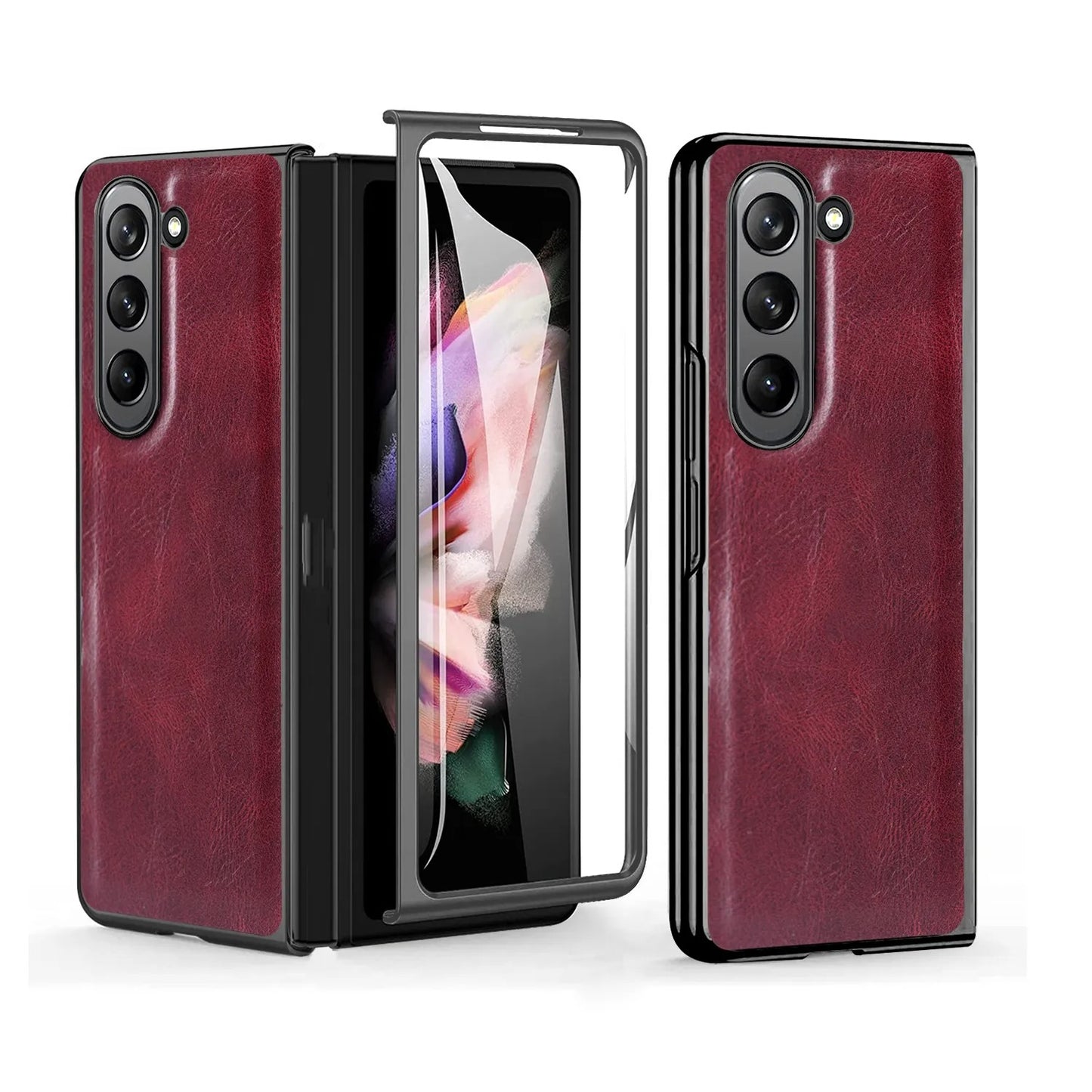 Luxury Business Leather Plating Cover with Screen Protector - Samsung
