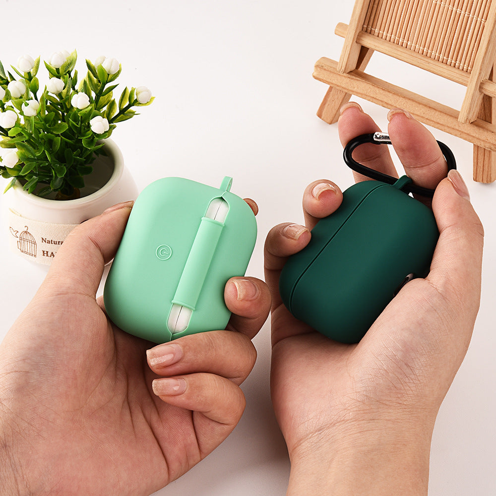 Soft Liquid Silicone Shock-Absorbing Protective Case with Keychain Microfiber Inside - Apple Airpod 1/2