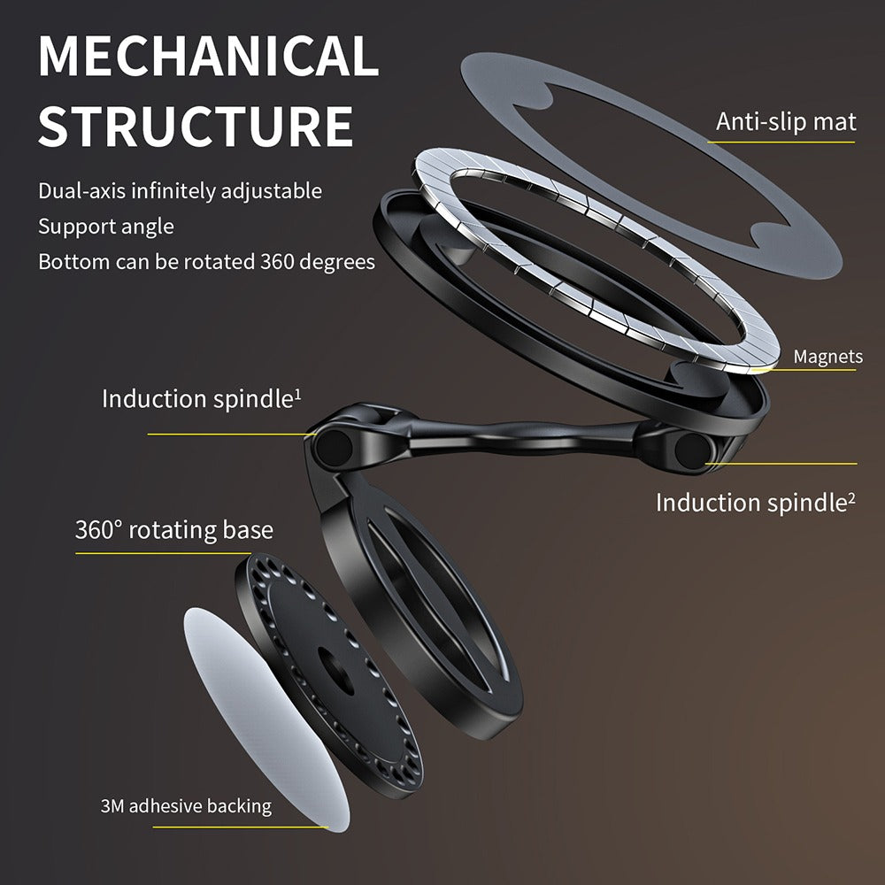 High Quality Folding Zinc Alloy 360 Rotatable Magnetic Car Mount Phone Holder