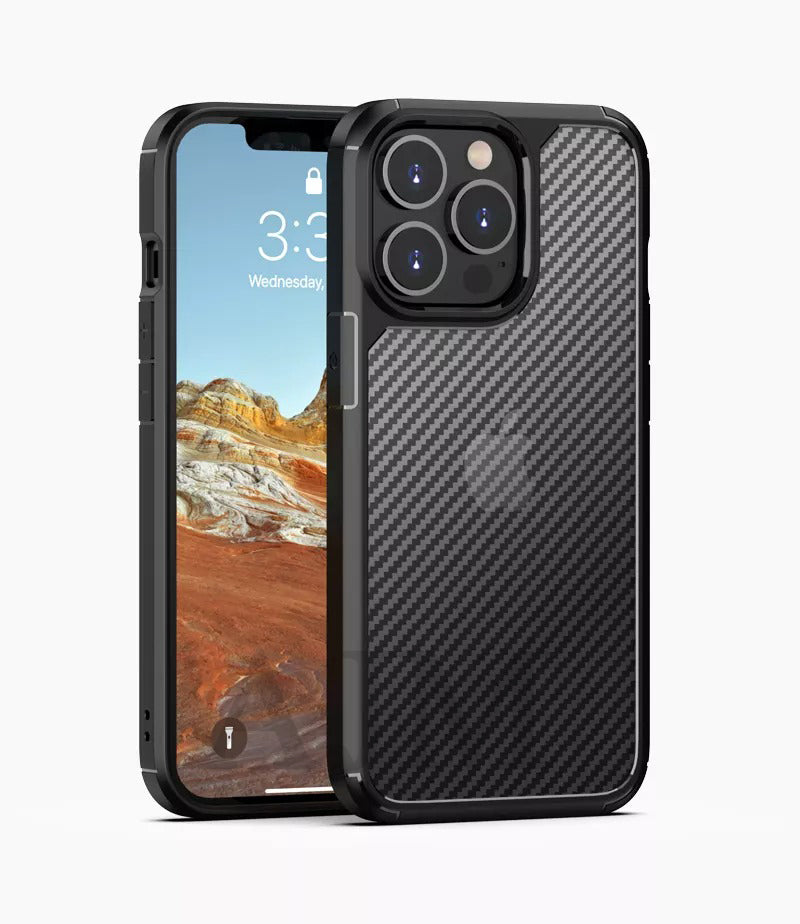 AJM Rugged Defender 2 in 1 Hybrid Armor Shockproof TPU Pc Matte Carbon Fiber Phone Case for Apple iPhone 11