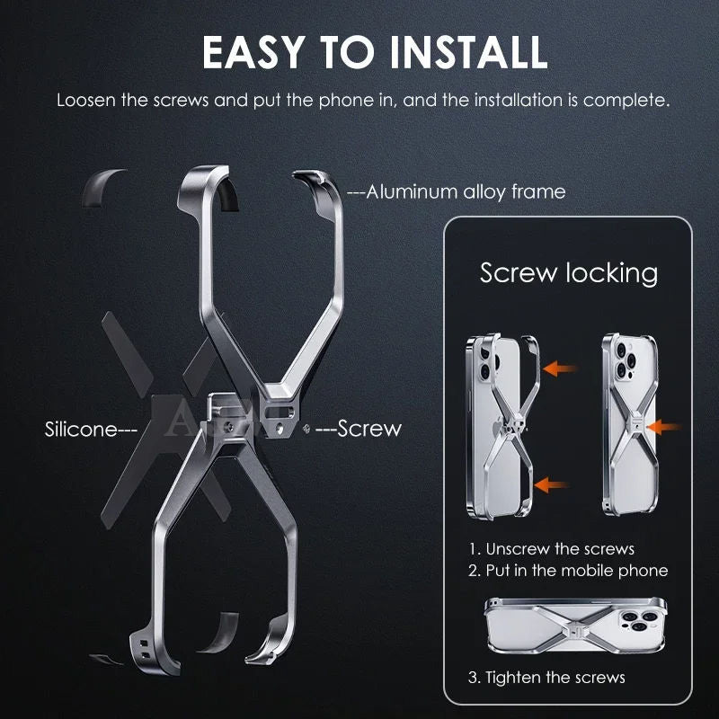 Aluminum Alloy Metal Phone Heat Dissipation Bumper Shockproof Case - iPhone