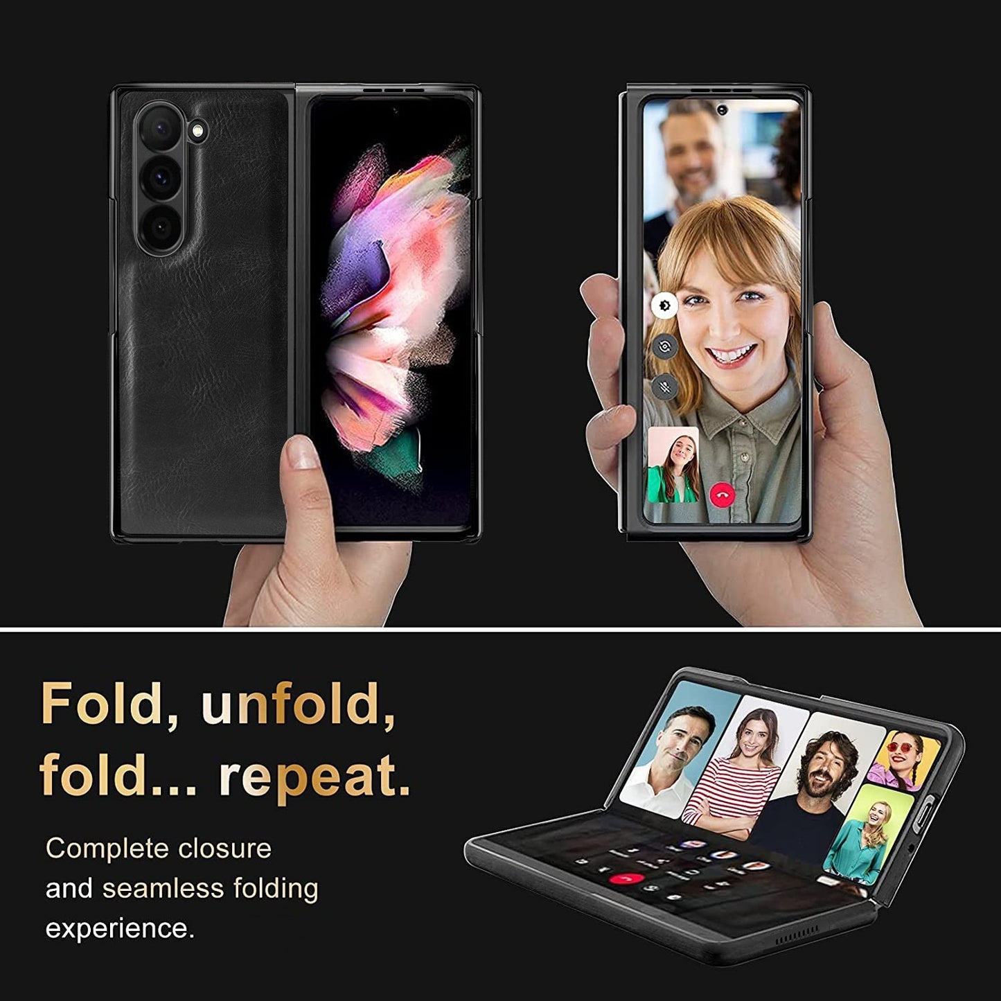 Luxury Business Leather Plating Cover with Screen Protector - Samsung