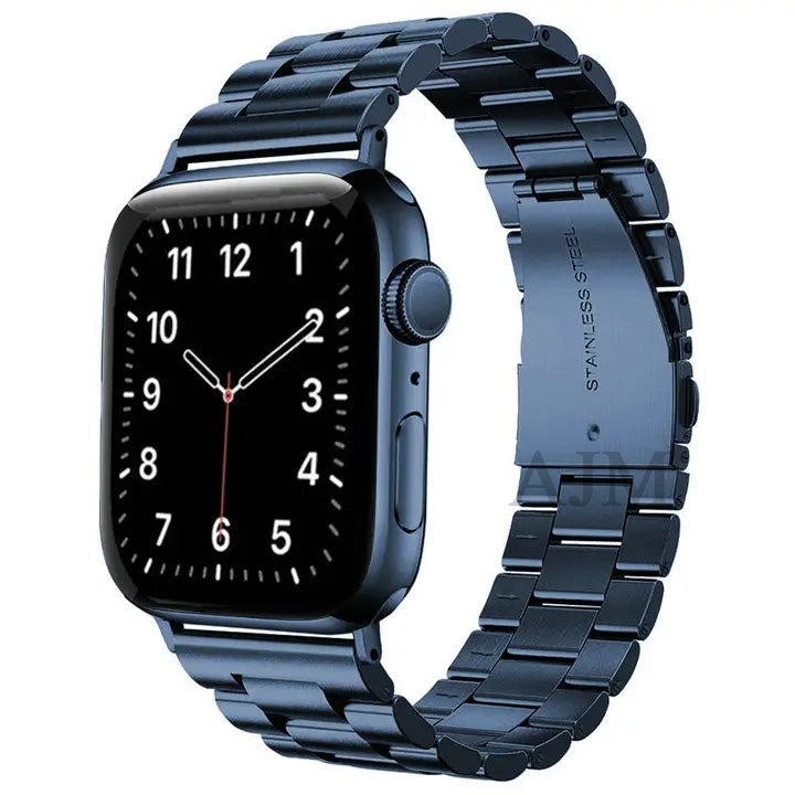 AJM Stainless Steel Metal Watch Belt - Apple Watch Straps 45mm 44mm 42mm, for iWatch Series 8 7 6 5 4 3 2 1 SE