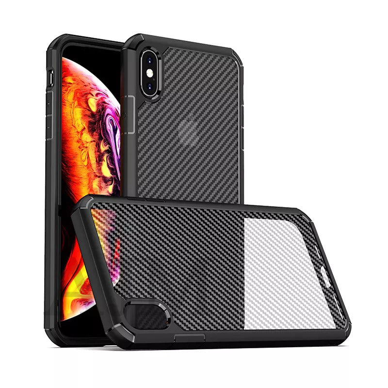 AJM Rugged Defender 2 in 1 Hybrid Armor Shockproof TPU Pc Matte Carbon Fiber Phone Case for Apple iPhone 11