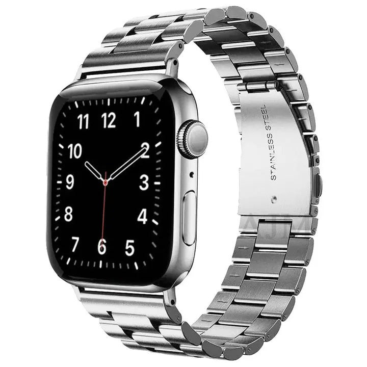 AJM Stainless Steel Metal Watch Belt - Apple Watch Straps 45mm 44mm 42mm, for iWatch Series 8 7 6 5 4 3 2 1 SE