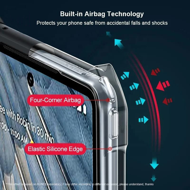 Acrylic Airbags Hinge Shockproof Transparent Case with Black Side Border - Pixel