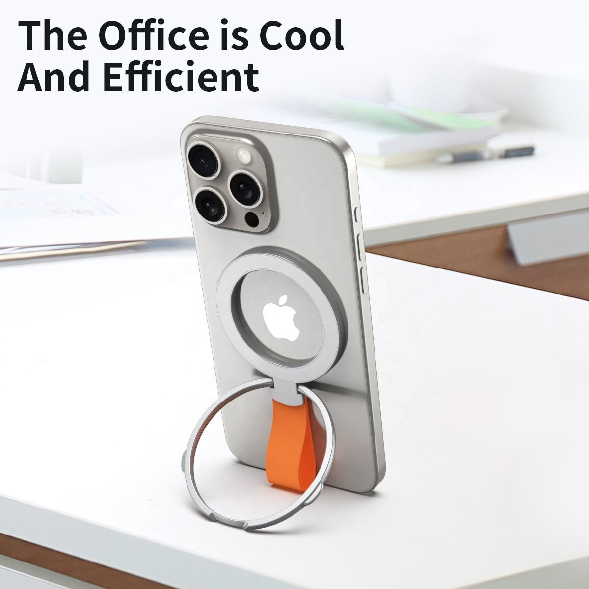 Magnetic Phone Holder Ultra-Thin Folding Rotating Silicone Hanging Strap Finger Ring Buckle Holder - iPhone