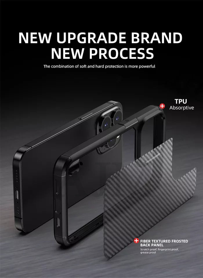 AJM Rugged Defender 2 in 1 Hybrid Armor Shockproof TPU Pc Matte Carbon Fiber Phone Case for Apple iPhone 11