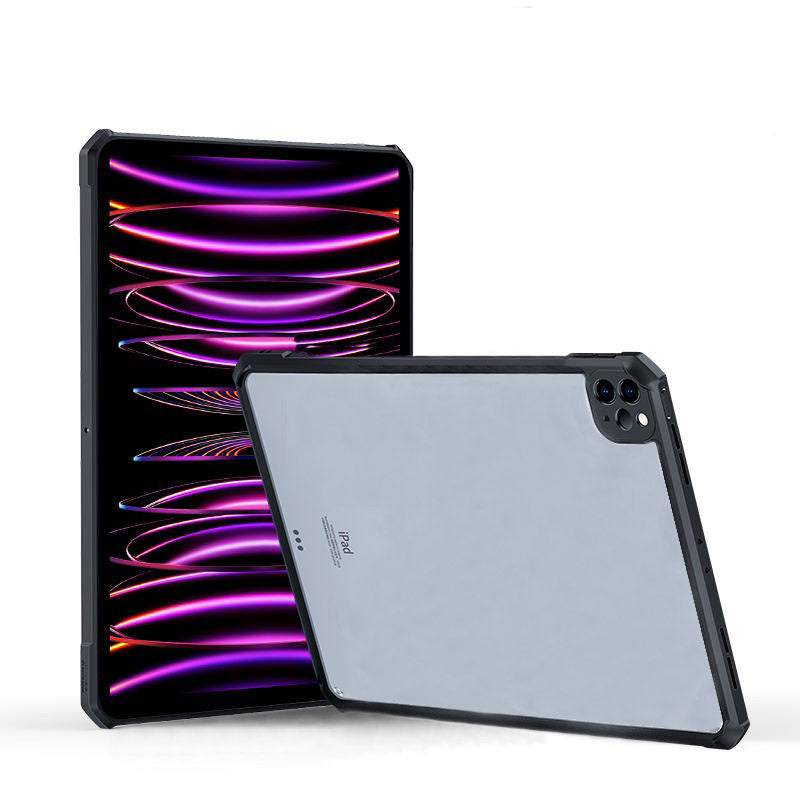Acrylic Airbags Hinge Shockproof Transparent Case with Black Side Border - Apple iPad Pro