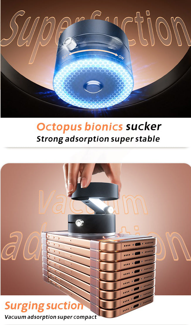 AJM Double Sided Extendable Vacuum Magnetic Suction Phone Holder for Shower|Car|Mirror Strong Vacuum Magnetic Phone Mount for All Phones