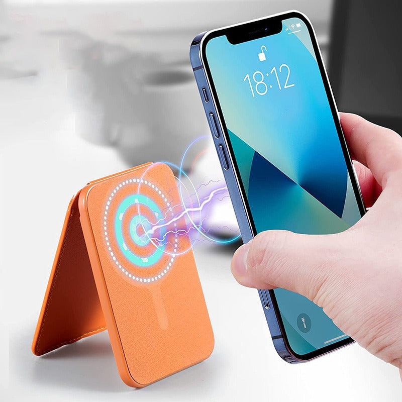 PU Leather Cell Phone Card Holder Wallet Magnetic Case for Back of Phone with Stand-iPhone