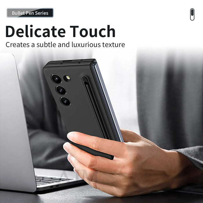 Solid PC Smart Phone case with Pen Frosted PC - Samsung Galaxy Z Fold 5