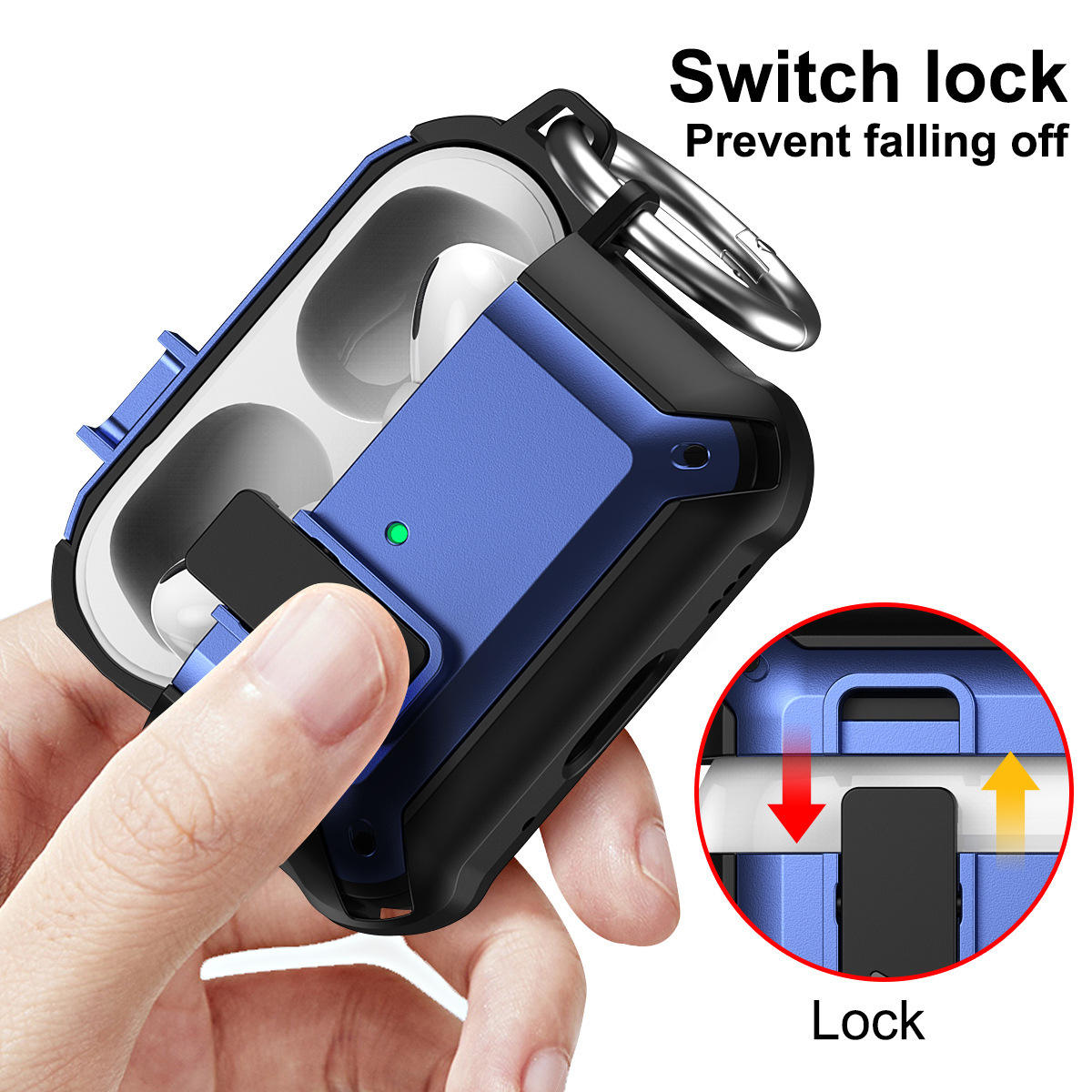 Luxury TPU PC Shockproof Armor Anti-scratch Secure Lock Clip Case - AirPods Pro 2