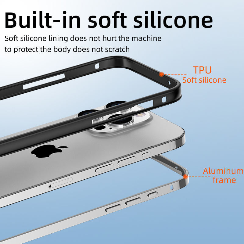 Anti Collision Luxury Metal Frame Ultra-Thin Shockproof Bumper case - iPhone