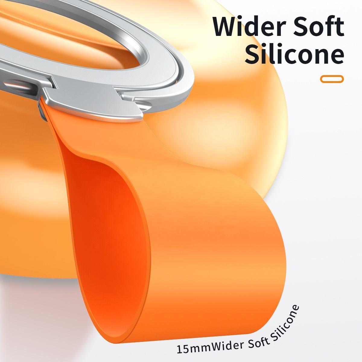 Magnetic Phone Holder Ultra-Thin Folding Rotating Silicone Hanging Strap Finger Ring Buckle Holder - iPhone
