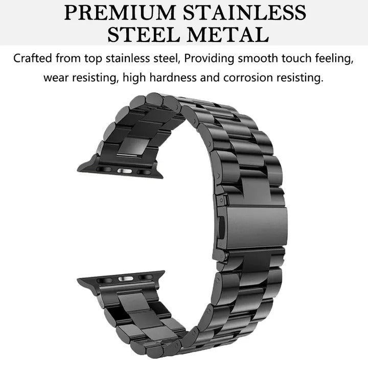 AJM Stainless Steel Metal Watch Belt - Apple Watch Straps 45mm 44mm 42mm, for iWatch Series 8 7 6 5 4 3 2 1 SE