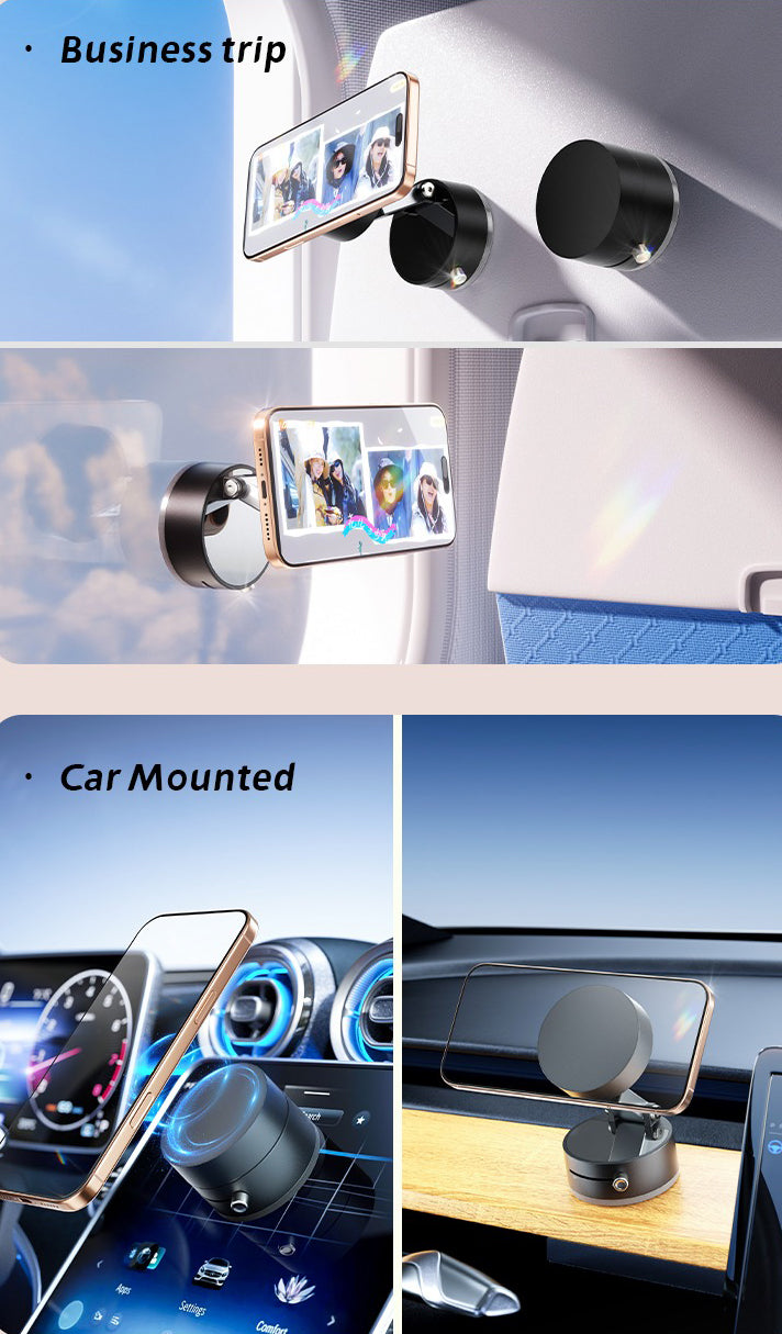 AJM Double Sided Extendable Vacuum Magnetic Suction Phone Holder for Shower|Car|Mirror Strong Vacuum Magnetic Phone Mount for All Phones