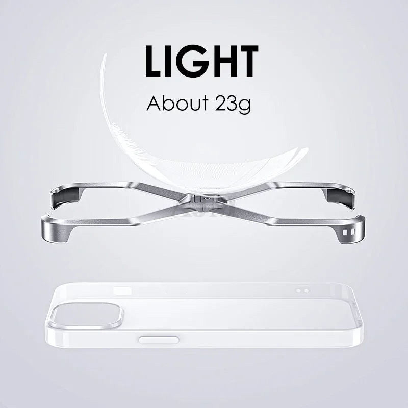 Aluminum Alloy Metal Phone Heat Dissipation Bumper Shockproof Case - iPhone