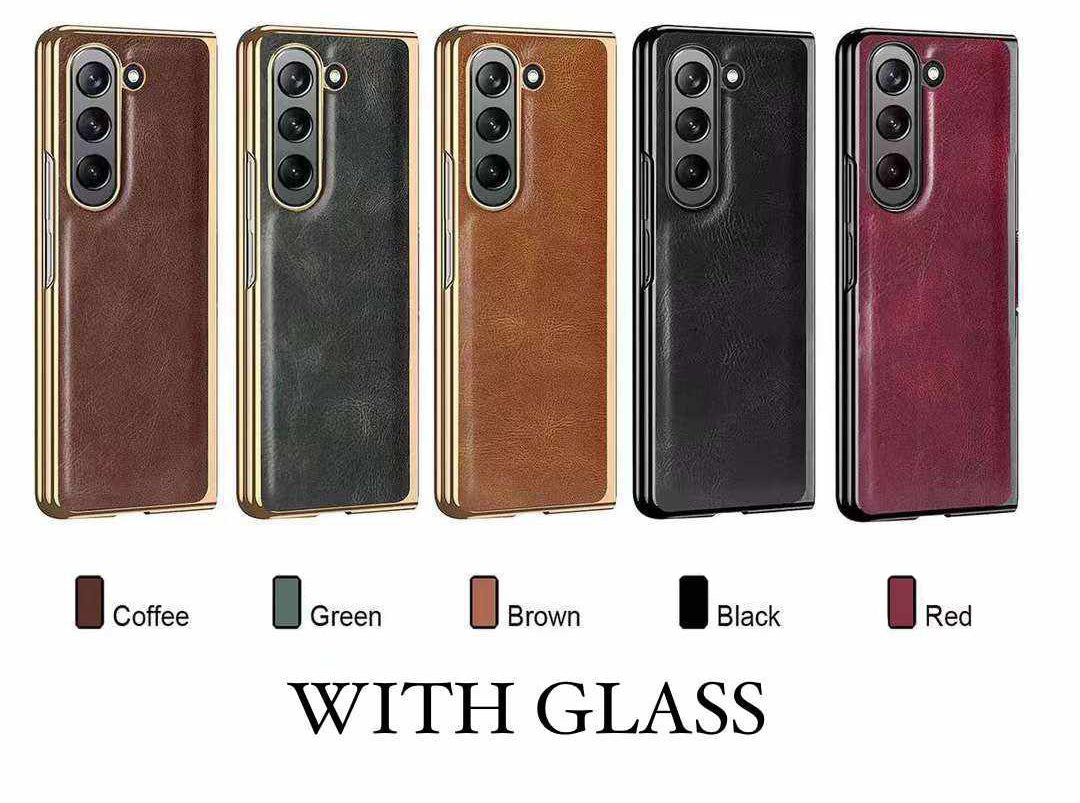Luxury Business Leather Plating Cover with Screen Protector - Samsung