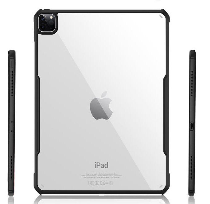 Acrylic Airbags Hinge Shockproof Transparent Case with Black Side Border - Apple iPad Pro