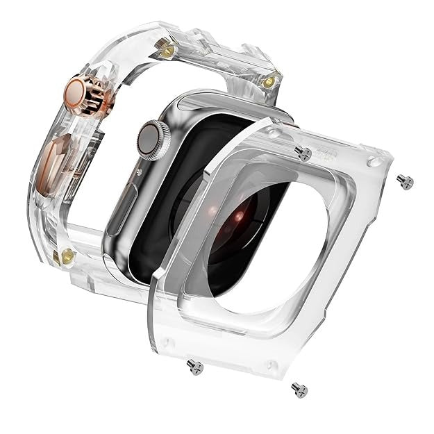 AJM  Modification Kit Case Luxury Transparent Mod Kit Fluororubber Strap for Apple Watch Ultra 2 49mm