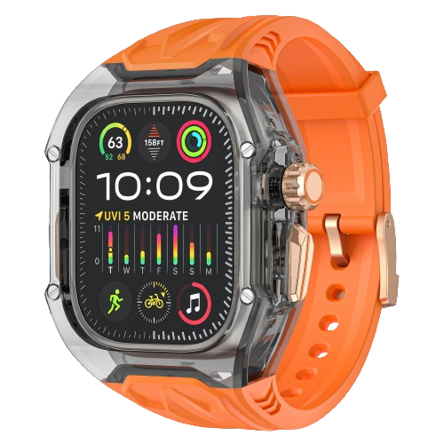 AJM  Modification Kit Case Luxury Transparent Mod Kit Fluororubber Strap for Apple Watch Ultra 2 49mm