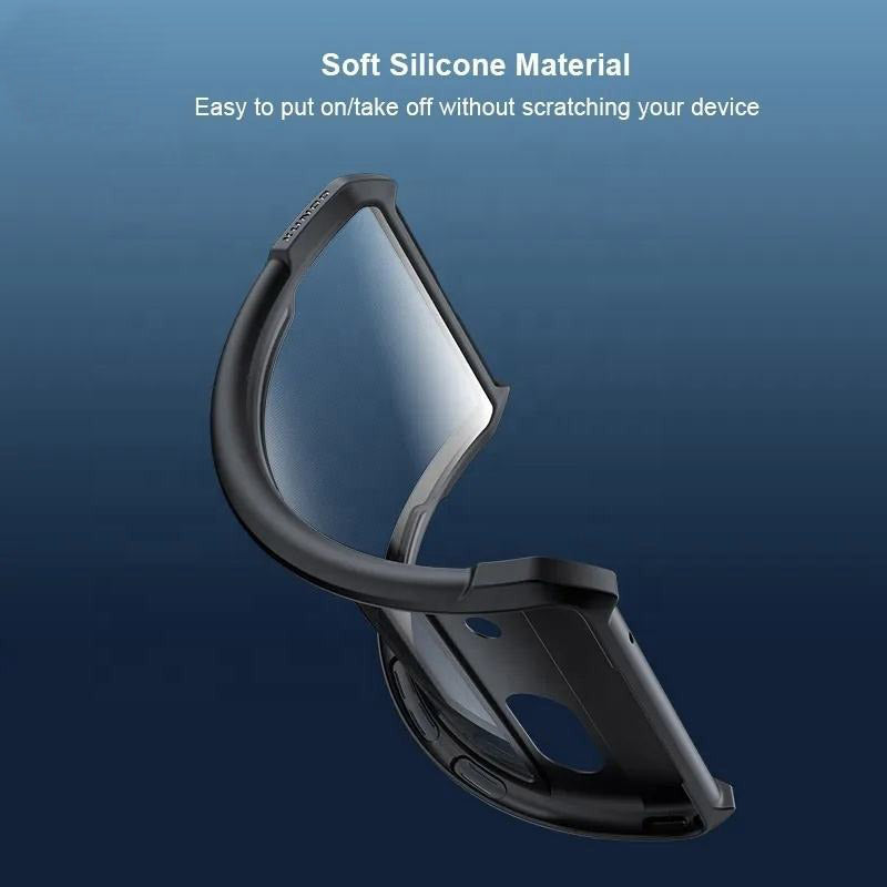 Acrylic Airbags Hinge Shockproof Transparent Case with Black Side Border - Pixel