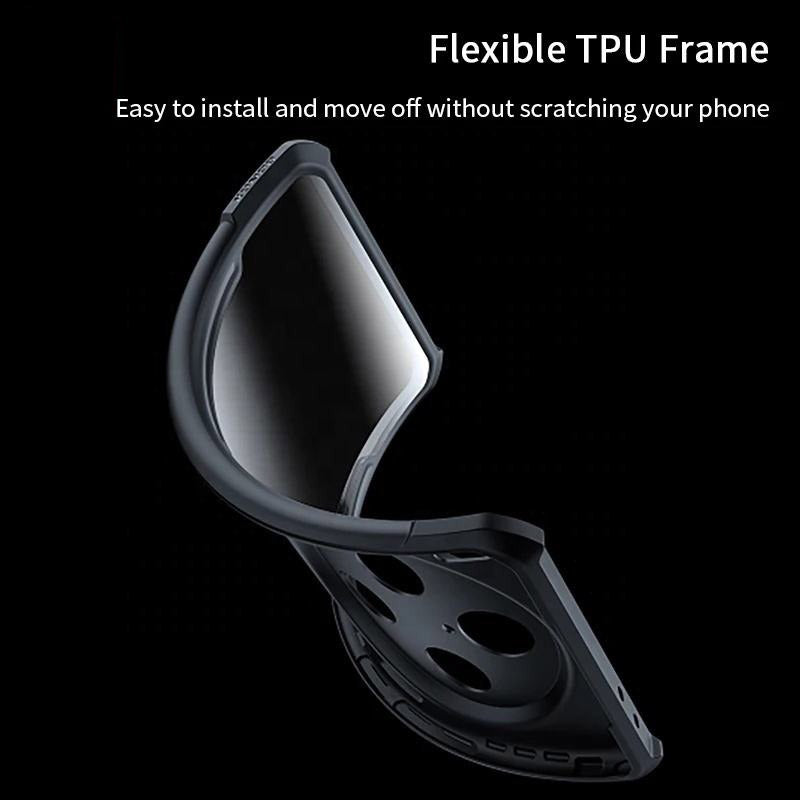Acrylic Airbags Hinge Shockproof Transparent Case with Black Side Border - Vivo