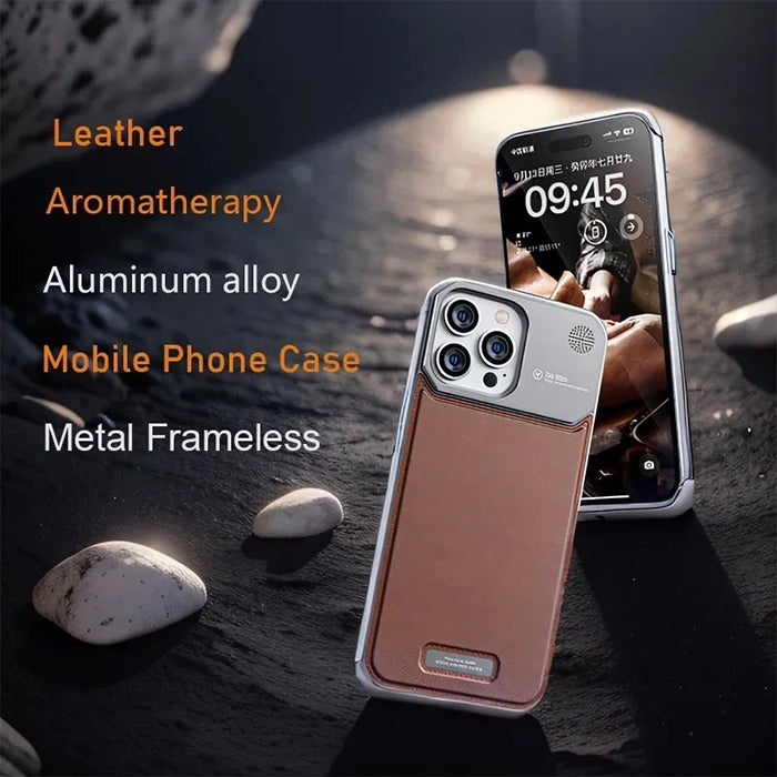 Aluminum Alloy Metal Luxury Leather Phone Case - iPhone