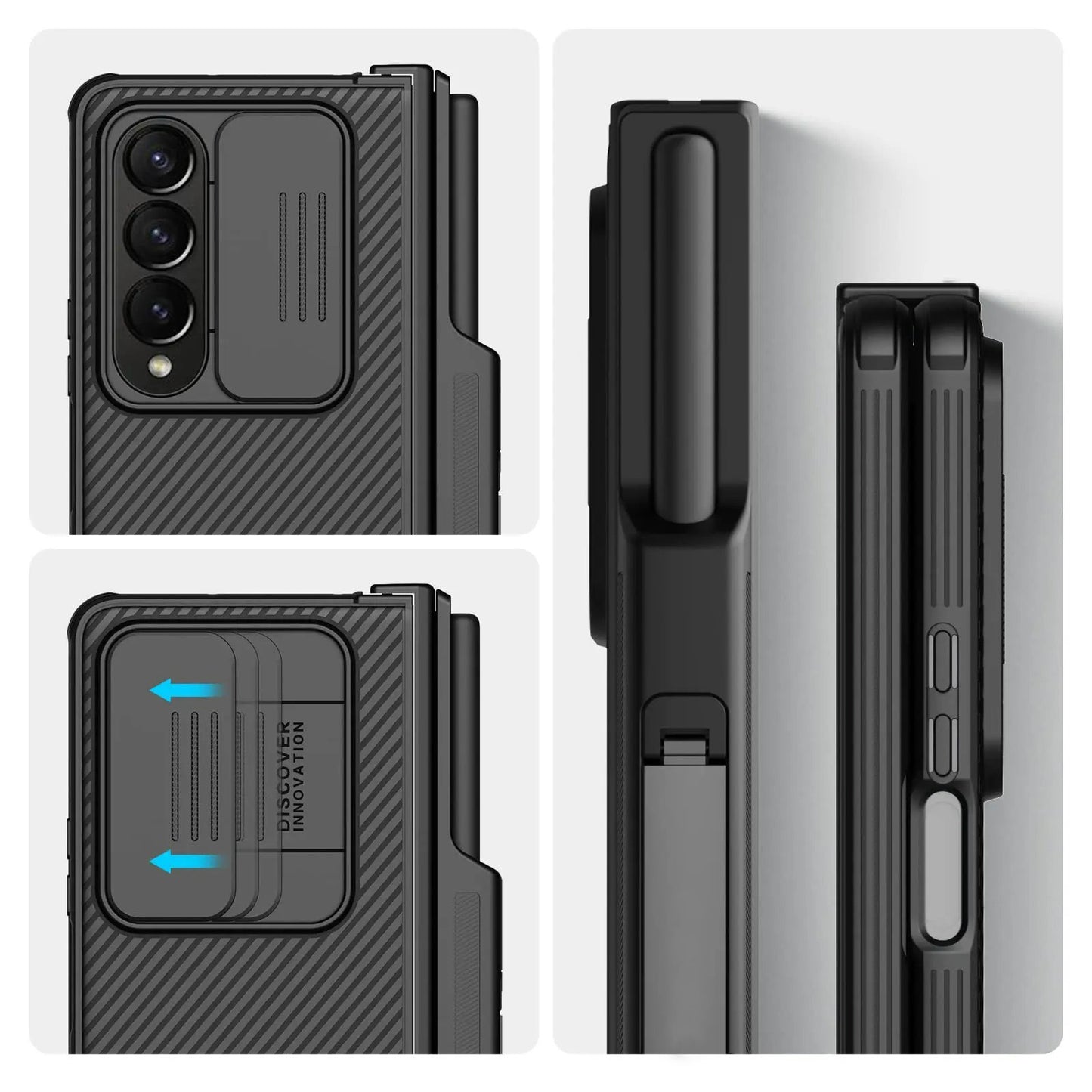 Nillkin Bumper Case For Samsung Galaxy Z Fold 4 Standing Cover With S Pen Holder and Kickstand