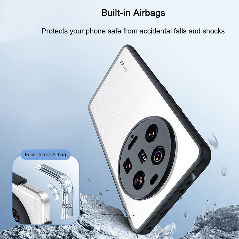 Acrylic Airbags Hinge Shockproof Transparent Case with Black Side Border - Vivo