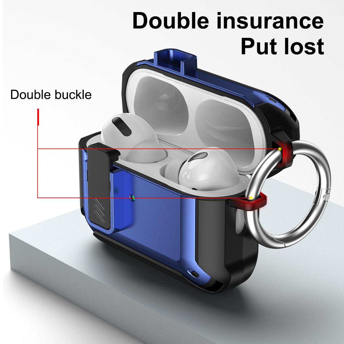 Luxury TPU PC Shockproof Armor Anti-scratch Secure Lock Clip Case - AirPods 3