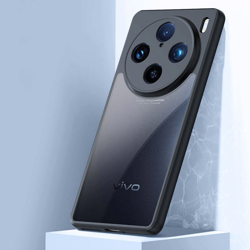 Acrylic Airbags Hinge Shockproof Transparent Case with Black Side Border - Vivo