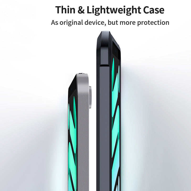 Acrylic Airbags Hinge Shockproof Transparent Case with Black Side Border - Apple iPad