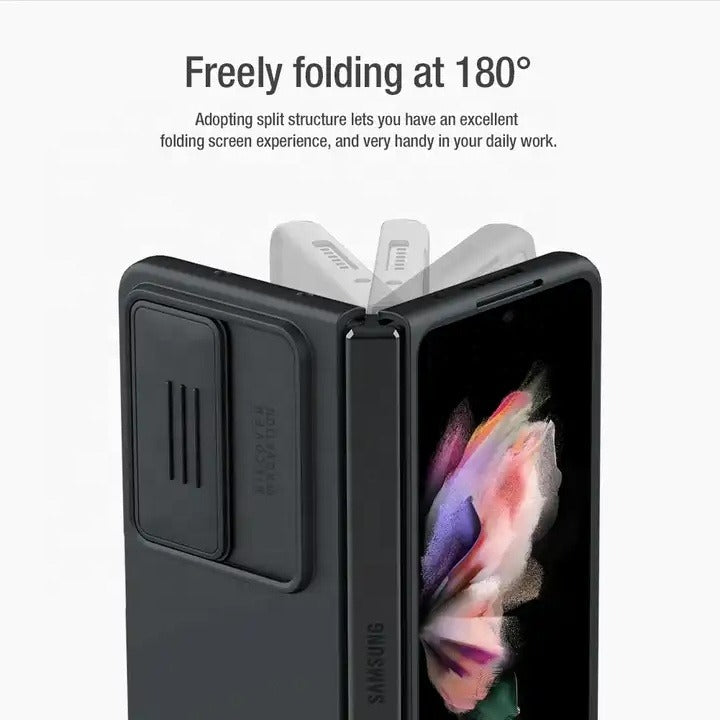 Nillkin Bumper Case For Samsung Galaxy Z Fold 4 Standing Cover With S Pen Holder and Kickstand